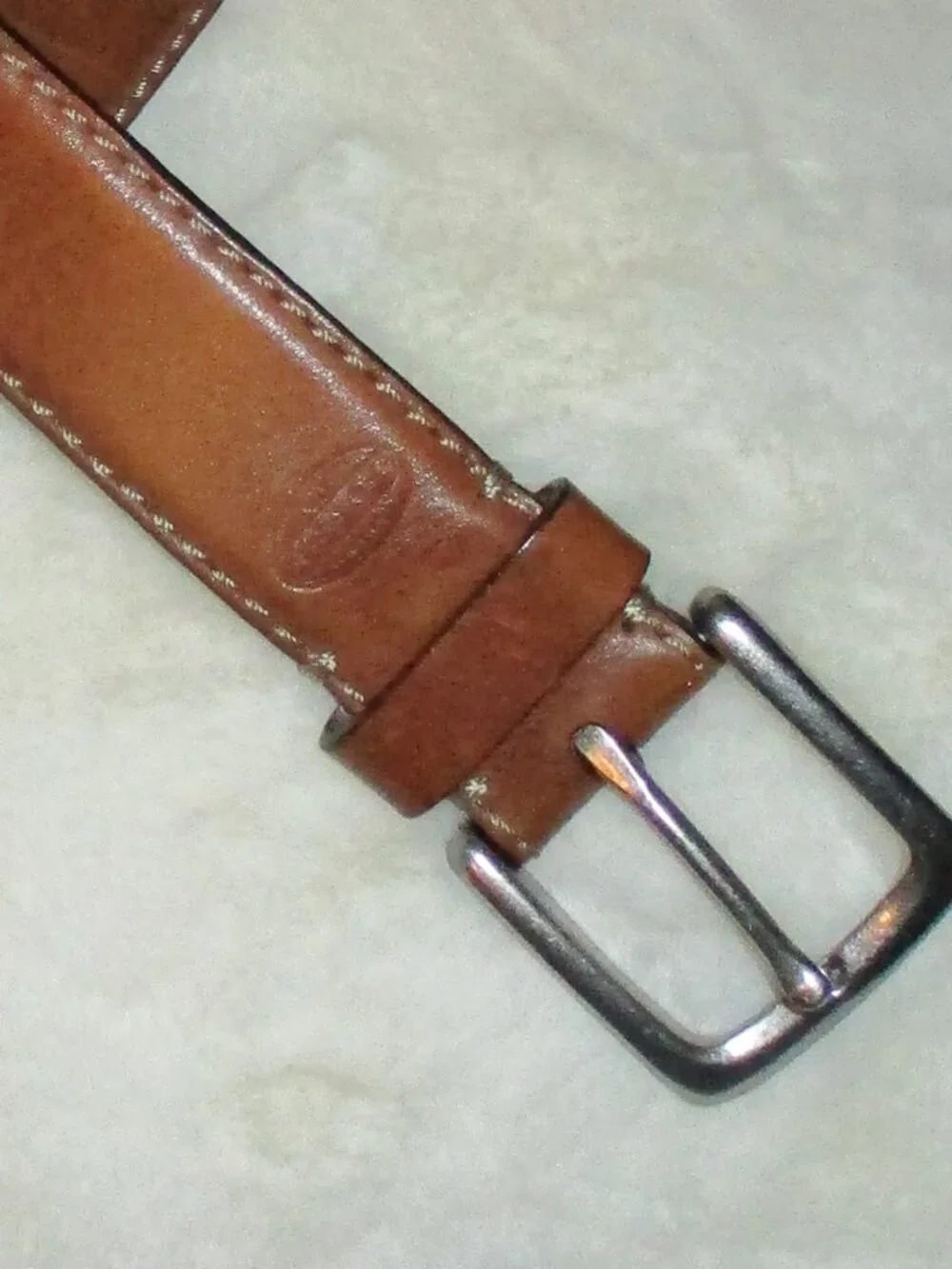 Fossil belt  Brown Leather top stitch 38